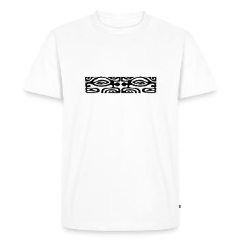 logo poitrine maori 68 noir - T-shirt Premium bio Homme - blanc - Devant - Nico (187cm)