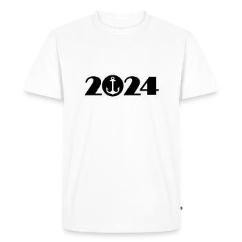 Boating 2024, Cruising 2024, Captain 2024 - Men's Premium Organic T-Shirt - white - Front - Nico (187cm)