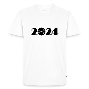 Tailleur 2024, Fait à la main 2024 - T-shirt Premium bio Homme - blanc - Devant - Nico (187cm)