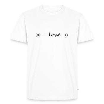 Heart Arrow Love - Men's Premium Organic T-Shirt - white - Front - Nico (187cm)