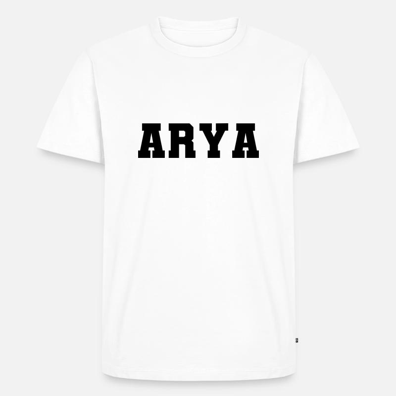 Name - Arya - Männer Premium Bio T-Shirt - Weiß