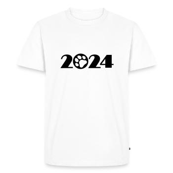 Dog 2024, Pet 2024, Paw 2024 - Men's Premium Organic T-Shirt - white - Front - Nico (187cm)