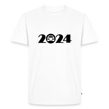 Voyage, Road trip, Vacances 2024 - T-shirt Premium bio Homme - blanc - Devant - Nico (187cm)