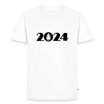 Ironing 2024, Ironing 2024 - Men's Premium Organic T-Shirt - white - Front - Nico (187cm)