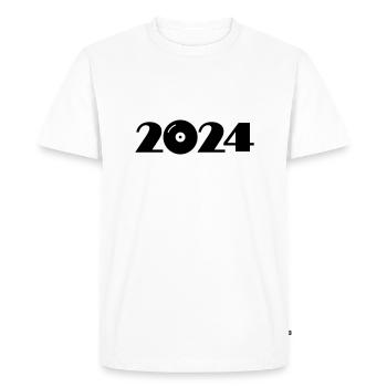 Fête du disque vinyle DJ de musique 2024 - T-shirt Premium bio Homme - blanc - Devant - Nico (187cm)