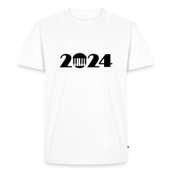 Piano 2024, Concert 2024, Pianiste 2024 - T-shirt Premium bio Homme - blanc - Devant - Nico (187cm)