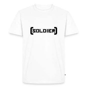 Stamp Soldier Logo War General Freedom Fighter - Men's Premium Organic T-Shirt - white - Front - Nico (187cm)