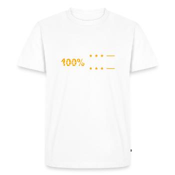 100% Percent Rock Heavy Metal Musique Texte Logo Fun - T-shirt Premium bio Homme - blanc - Devant - Nico (187cm)
