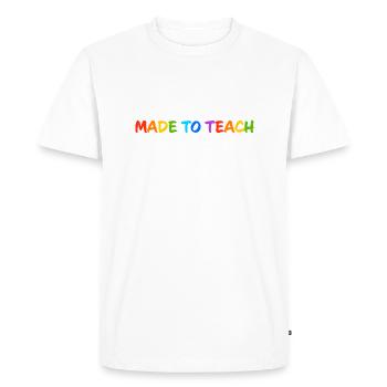 Conçu pour enseigner - T-shirt Premium bio Homme - blanc - Devant - Nico (187cm)