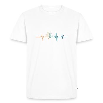 Heartbeat Retro Family Tree - Men's Premium Organic T-Shirt - white - Front - Nico (187cm)
