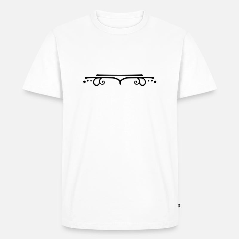 Schnörkel Linie gerade - Männer Premium Bio T-Shirt - Weiß