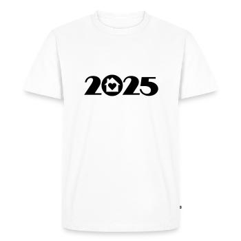 Client 2025, Fête d’inauguration 2025, Maison 2025 - T-shirt Premium bio Homme - blanc - Devant - Nico (187cm)