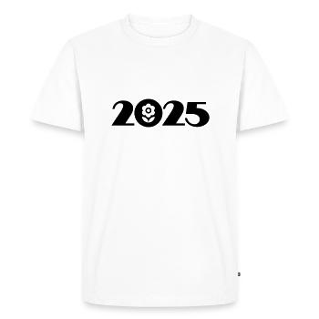 Jardinier 2025, Fleuriste 2025, Horticulture 2025 - T-shirt Premium bio Homme - blanc - Devant - Nico (187cm)