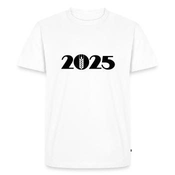 Blé 2025, Récolte 2025, Agriculteur 2025 - T-shirt Premium bio Homme - blanc - Devant - Nico (187cm)