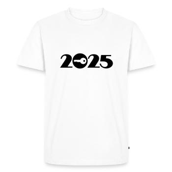 Client 2025, serrurier 2025 - T-shirt Premium bio Homme - blanc - Devant - Nico (187cm)