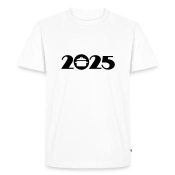 Chef 2025, Chef 2025, Restaurateur 2025 - T-shirt Premium bio Homme - blanc - Devant - Nico (187cm)