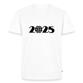 Globus 2025, Weltreise 2025, Weltkugel 2025 - Männer Premium Bio T-Shirt - Weiß - Vorne - Nico (187cm)