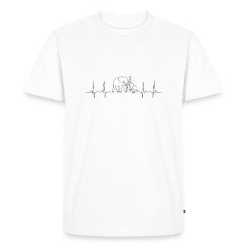 Famille d’éléphants Battement de cœur Parent avec Jeune - T-shirt Premium bio Homme - blanc - Devant - Nico (187cm)