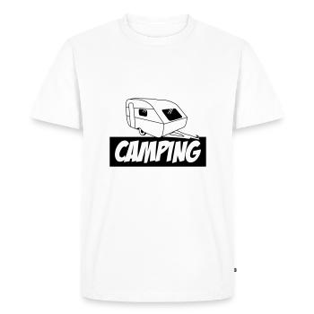 Camping - La pure passion - T-shirt Premium bio Homme - blanc - Devant - Nico (187cm)