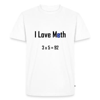 i love meth - Men's Premium Organic T-Shirt - white - Front - Nico (187cm)