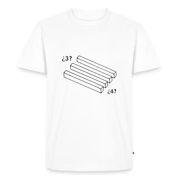 Illusions d'optique 3 à 4 bâtons - T-shirt Premium bio Homme - blanc - Devant - Nico (187cm)