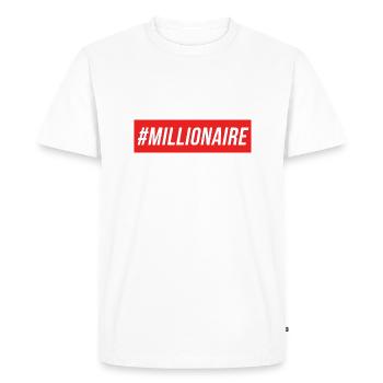 millionaire - T-shirt Premium bio Homme - blanc - Devant - Nico (187cm)
