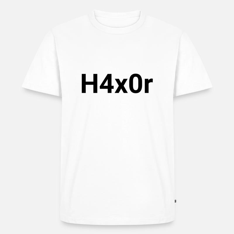 H4x0r | Hacker Design 2.0 - Männer Premium Bio T-Shirt - Weiß
