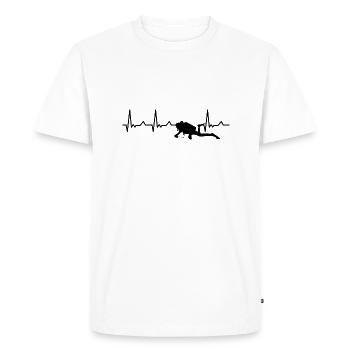 Diving Heartbeat Heartbeat - Men's Premium Organic T-Shirt - white - Front - Nico (187cm)