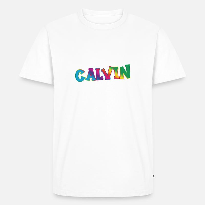Calvin - Männer Premium Bio T-Shirt - Weiß