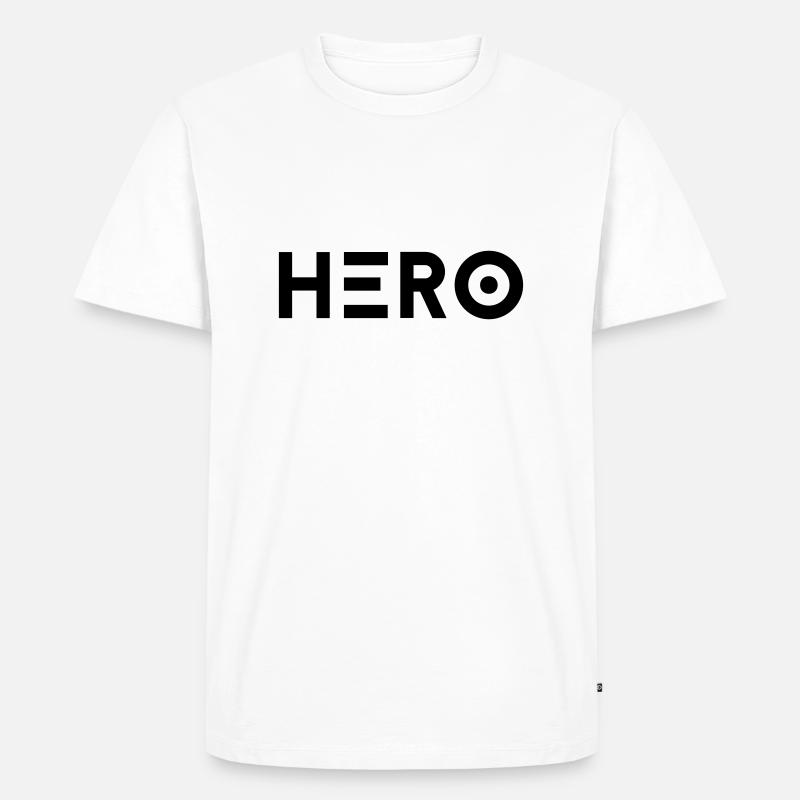 Hero - Held - Männer Premium Bio T-Shirt - Weiß