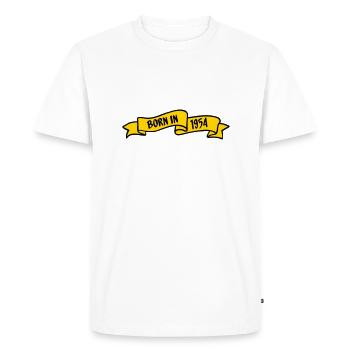 Born in 1954 - Men's Premium Organic T-Shirt - white - Front - Nico (187cm)