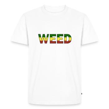 Marijuana Herbe Cannabis - T-shirt Premium bio Homme - blanc - Devant - Nico (187cm)