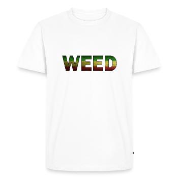 Marijuana Herbe Cannabis - T-shirt Premium bio Homme - blanc - Devant - Nico (187cm)