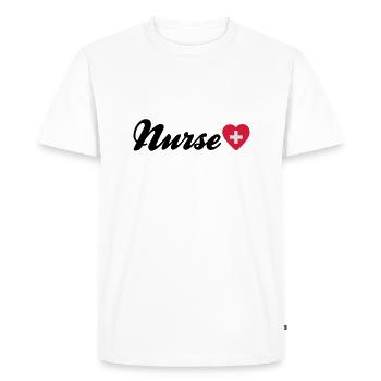 nurse - T-shirt Premium bio Homme - blanc - Devant - Nico (187cm)