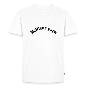 MEILLEUR PAPA - T-shirt Premium bio Homme - blanc - Devant - Nico (187cm)