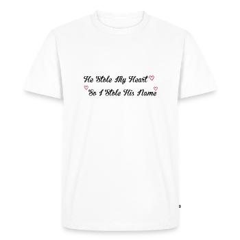 Stole My Heart - Men's Premium Organic T-Shirt - white - Front - Nico (187cm)