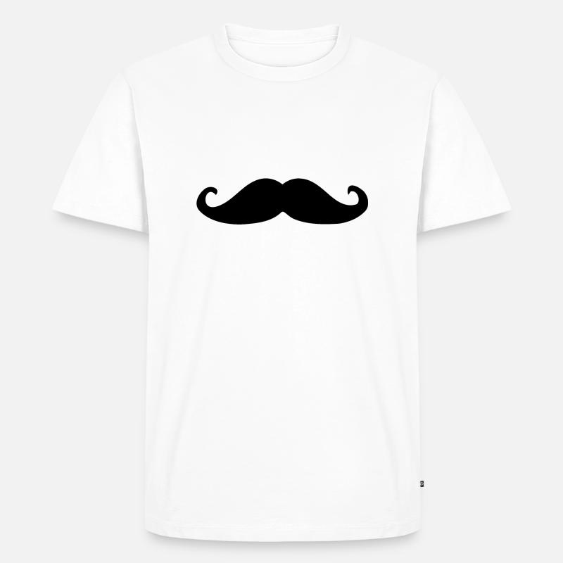 Bart Maske - Schnäuzer Schnurrbart - Männer Premium Bio T-Shirt - Weiß
