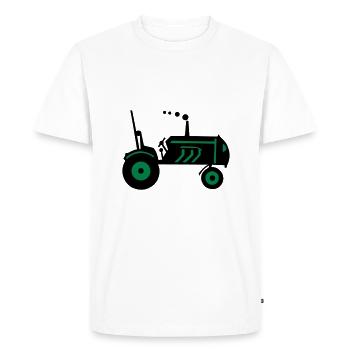 Tracteur tracteur agricole - T-shirt Premium bio Homme - blanc - Devant - Nico (187cm)