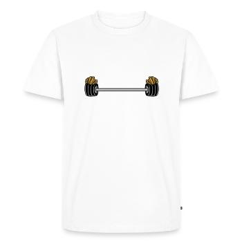 Haltérophilie Français Fries Bodybuilder - T-shirt Premium bio Homme - blanc - Devant - Nico (187cm)