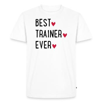 Entraîneur - T-shirt Premium bio Homme - blanc - Devant - Nico (187cm)
