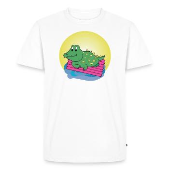 Kai Crocodile - Cadeau - Idée cadeau - T-shirt Premium bio Homme - blanc - Devant - Nico (187cm)