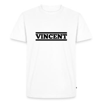 Vincent cadeau anniversaire noel - T-shirt Premium bio Homme - blanc - Devant - Nico (187cm)