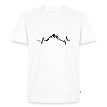 Mountain Heartbeat, Mountains - T-shirt Premium bio Homme - blanc - Devant - Nico (187cm)