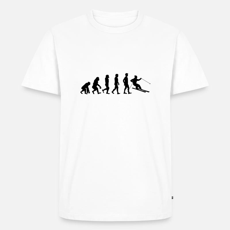 Skifahrer evolution - Männer Premium Bio T-Shirt - Weiß