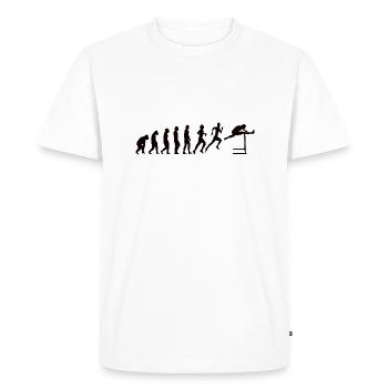 Hurdles Athletics Evolution Hurdler - Men's Premium Organic T-Shirt - white - Front - Nico (187cm)