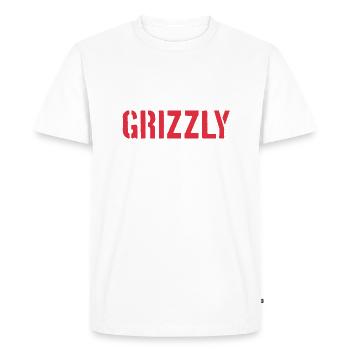 Grizzly Bear Slogan - T-shirt Premium bio Homme - blanc - Devant - Nico (187cm)