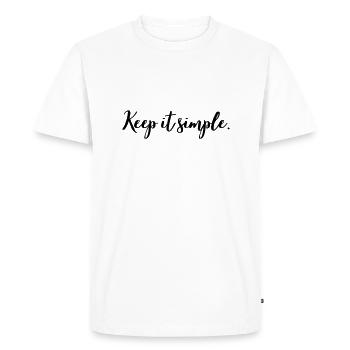 Keep it simple - Männer Premium Bio T-Shirt - Weiß - Vorne - Nico (187cm)