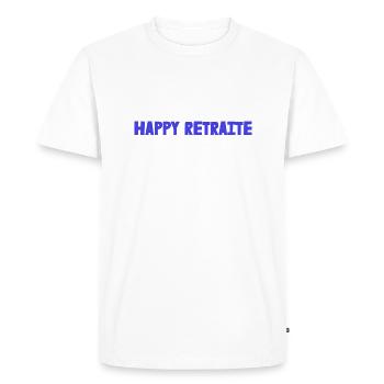 RETRAITE. RETRAITE. RETRAITEE. RETRAITE - T-shirt Premium bio Homme - blanc - Devant - Nico (187cm)