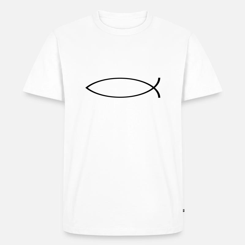 Fisch - Männer Premium Bio T-Shirt - Weiß