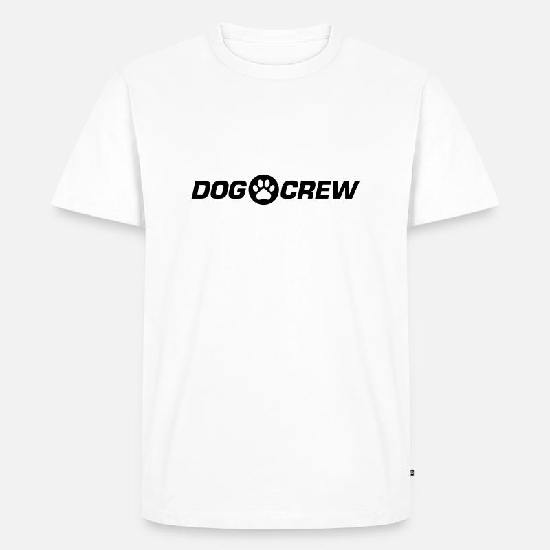 Hunde Crew Hundepfote - Männer Premium Bio T-Shirt - Weiß